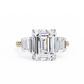 Emerald Cut Lab Diamond Three Stone Ring