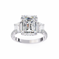 Emerald Cut Lab Diamond Three Stone Ring