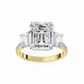 Emerald Cut Lab Diamond Three Stone Ring