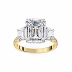 Emerald Cut Lab Diamond Three Stone Ring