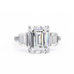 Emerald Cut Lab Diamond Three Stone Ring