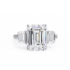 Emerald Cut Lab Diamond Three Stone Ring