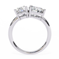 Round And Pear cut Lab Diamond Two Stone Ring