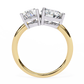 Round And Pear cut Lab Diamond Two Stone Ring