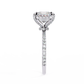Princess and Round Diamond Halo Solitaire Ring