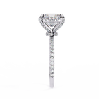 Princess and Round Diamond Halo Solitaire Ring