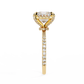 Princess and Round Diamond Halo Solitaire Ring