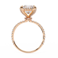 Princess and Round Diamond Halo Solitaire Ring