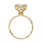 Princess and Round Diamond Halo Solitaire Ring