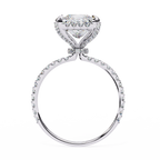 Princess and Round Diamond Halo Solitaire Ring