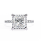 Princess and Round Diamond Halo Solitaire Ring