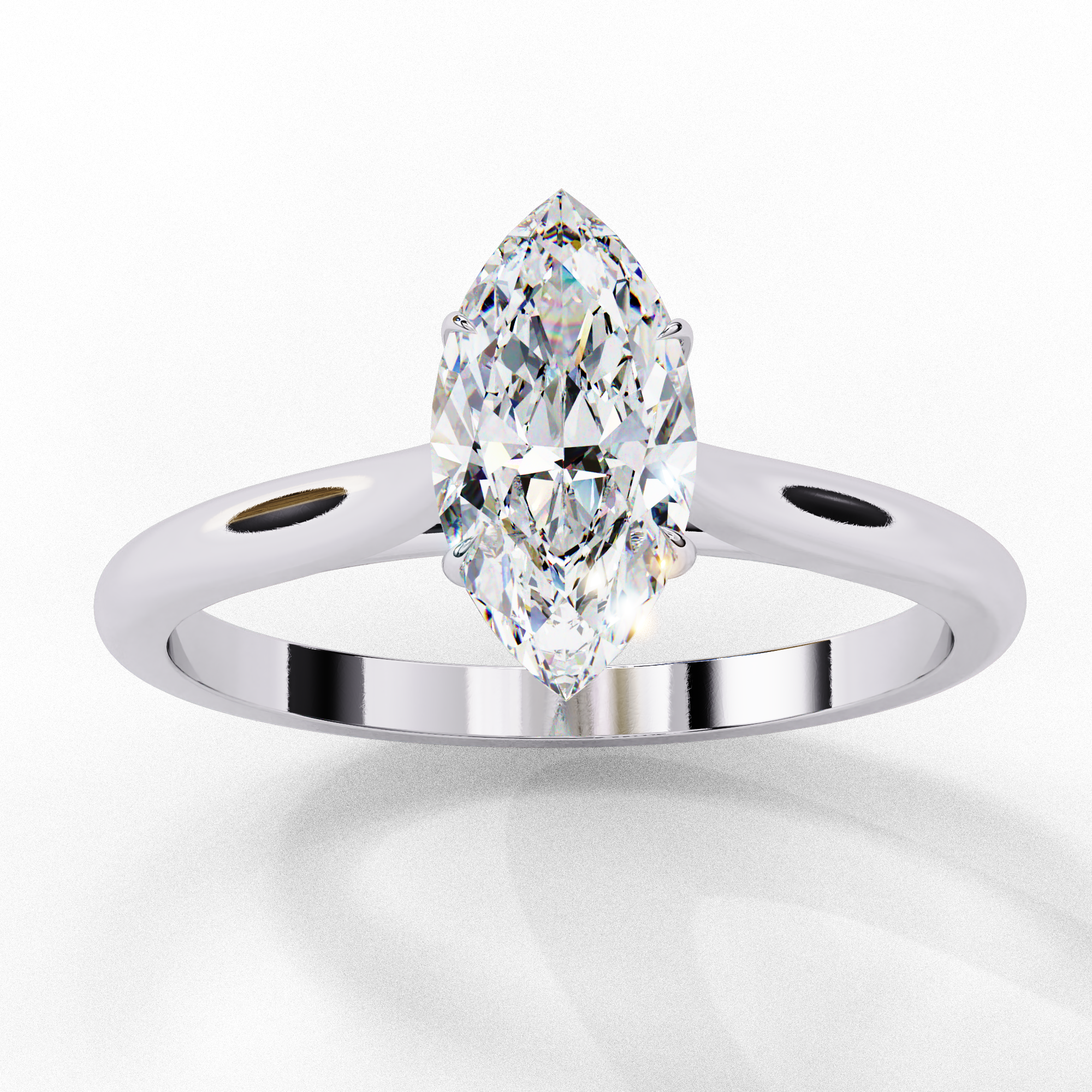 Marquise Cut Lab Diamond Solitaire Ring