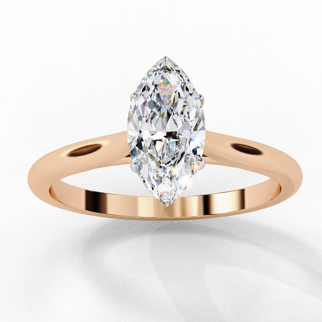 Marquise Cut Lab Diamond Solitaire Ring