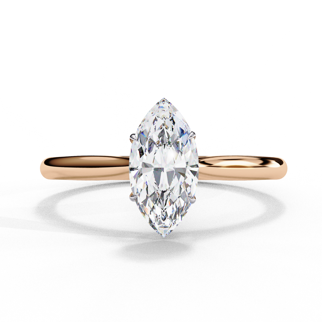 Marquise Cut Lab Diamond Solitaire Ring