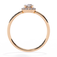 Oval and Round Cut Diamond Halo Solitaire Ring
