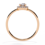 Oval and Round Cut Diamond Halo Solitaire Ring