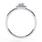 Oval and Round Cut Diamond Halo Solitaire Ring