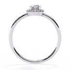 Oval and Round Cut Diamond Halo Solitaire Ring