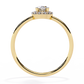 Oval and Round Cut Diamond Halo Solitaire Ring