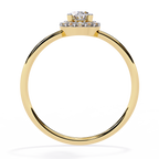 Oval and Round Cut Diamond Halo Solitaire Ring