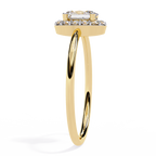 Oval and Round Cut Diamond Halo Solitaire Ring