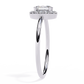 Oval and Round Cut Diamond Halo Solitaire Ring