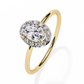 Oval and Round Cut Diamond Halo Solitaire Ring