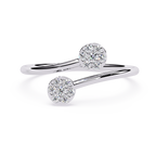 14K White Gold Toi Et Moi Round Cut Diamond Ring