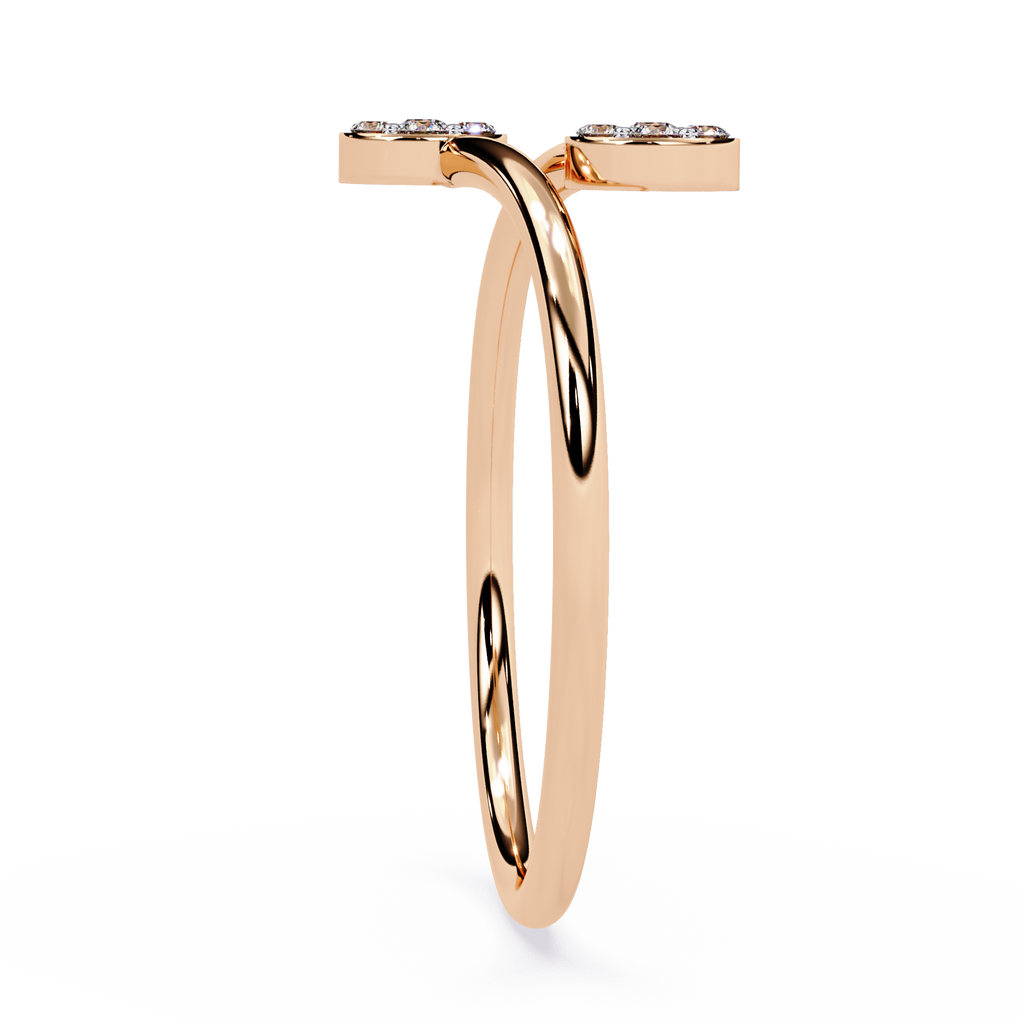 14K White Gold Toi Et Moi Round Cut Diamond Ring