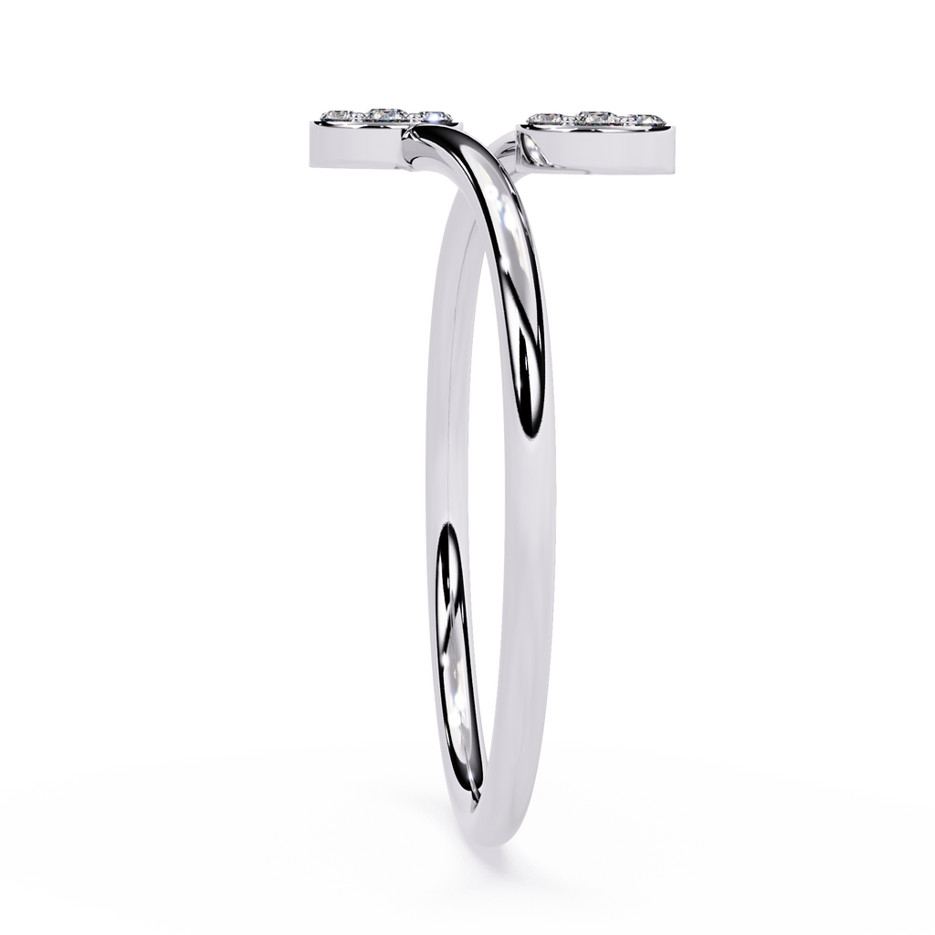 14K White Gold Toi Et Moi Round Cut Diamond Ring