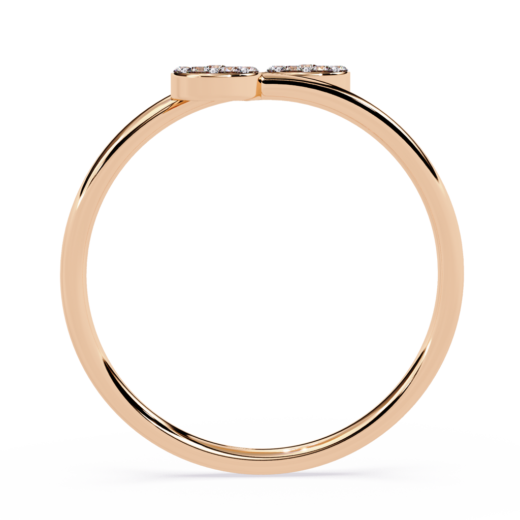 14K White Gold Toi Et Moi Round Cut Diamond Ring