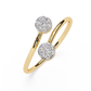 14K White Gold Toi Et Moi Round Cut Diamond Ring