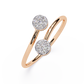 14K White Gold Toi Et Moi Round Cut Diamond Ring