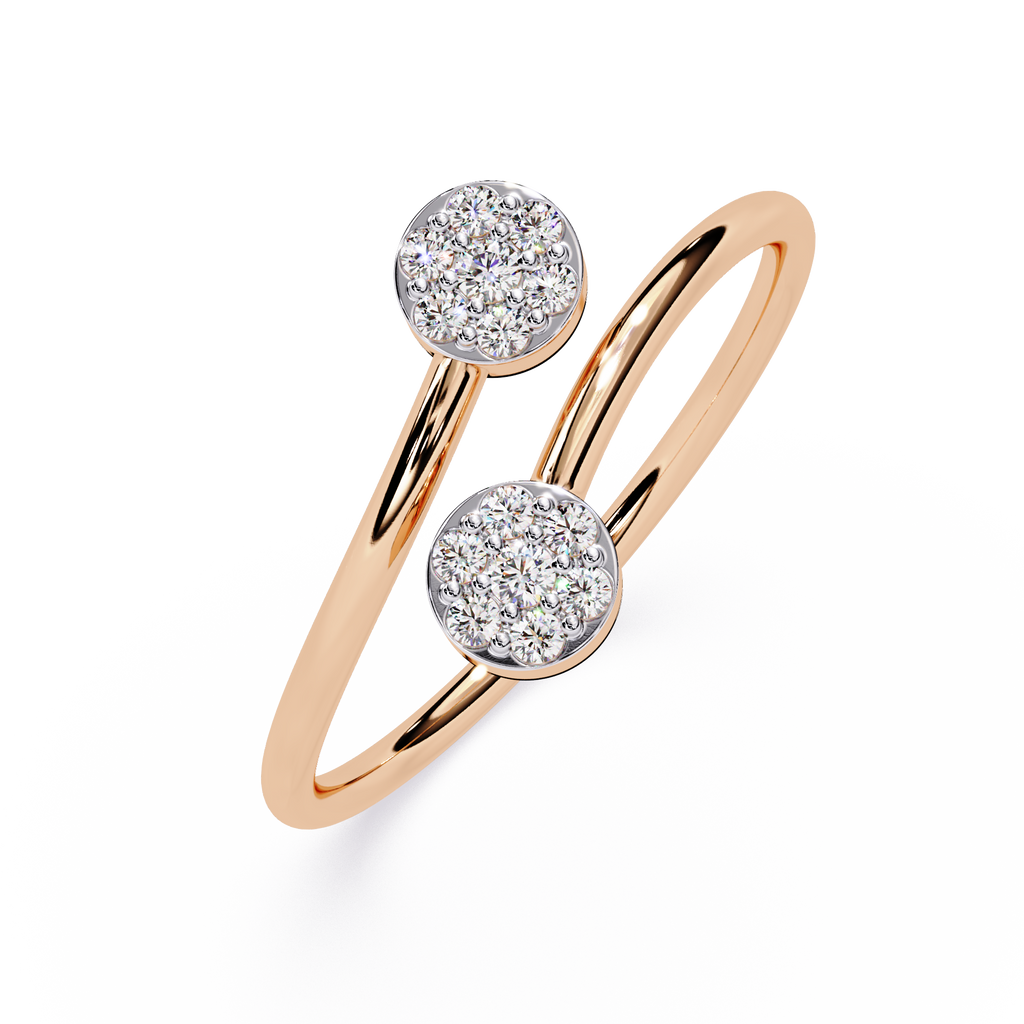 14K White Gold Toi Et Moi Round Cut Diamond Ring