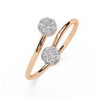 14K White Gold Toi Et Moi Round Cut Diamond Ring