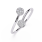 14K White Gold Toi Et Moi Round Cut Diamond Ring