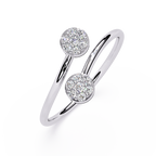 14K White Gold Toi Et Moi Round Cut Diamond Ring
