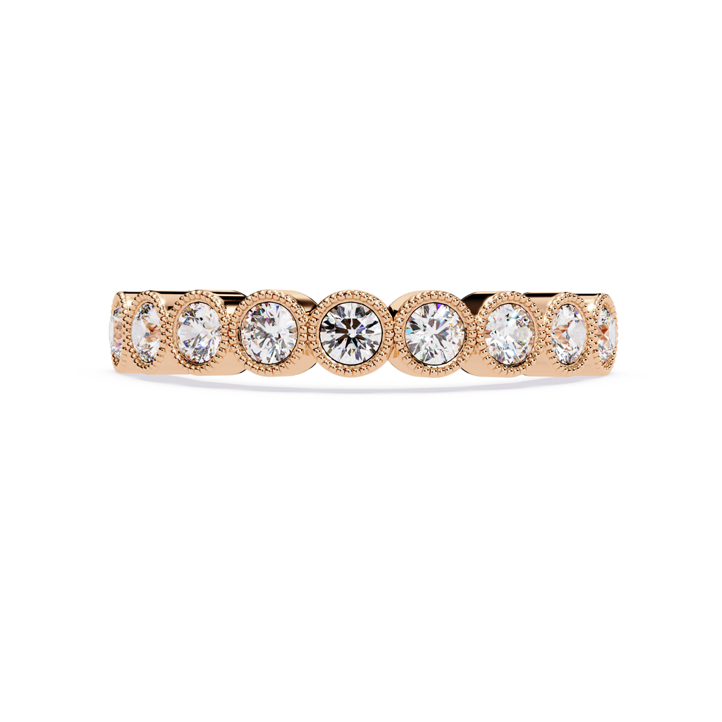 Round Cut lab Diamond Half Eternity Band