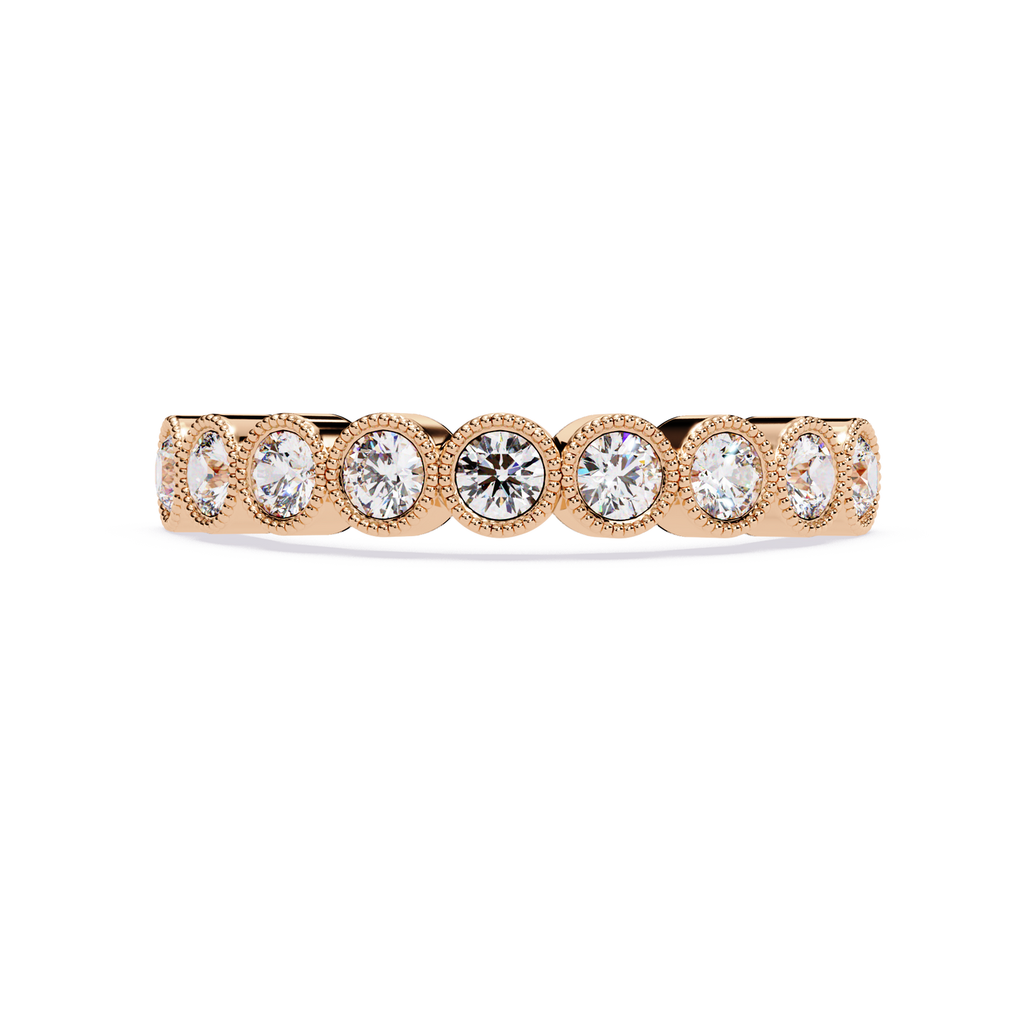 Round Cut lab Diamond Half Eternity Band