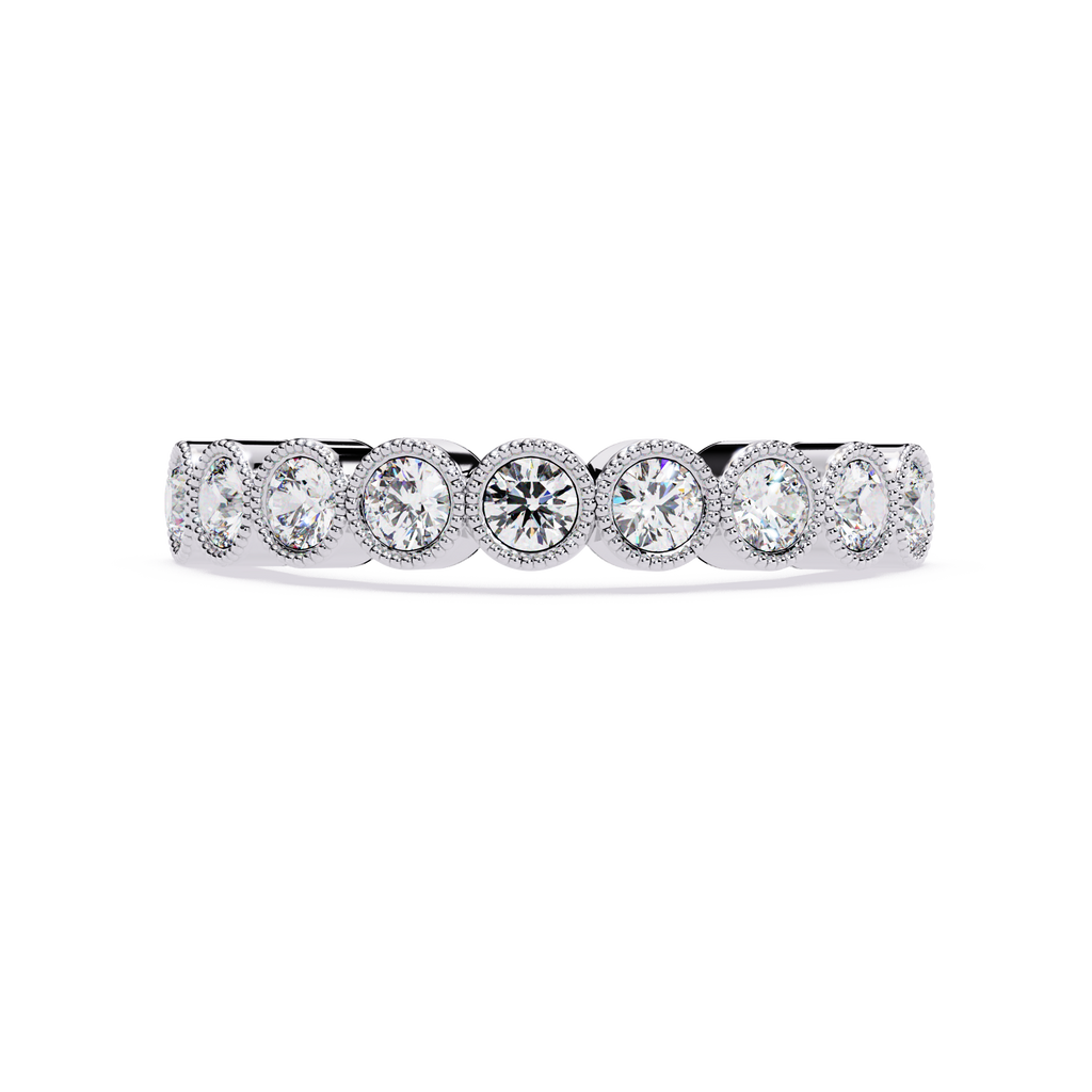 Round Cut lab Diamond Half Eternity Band