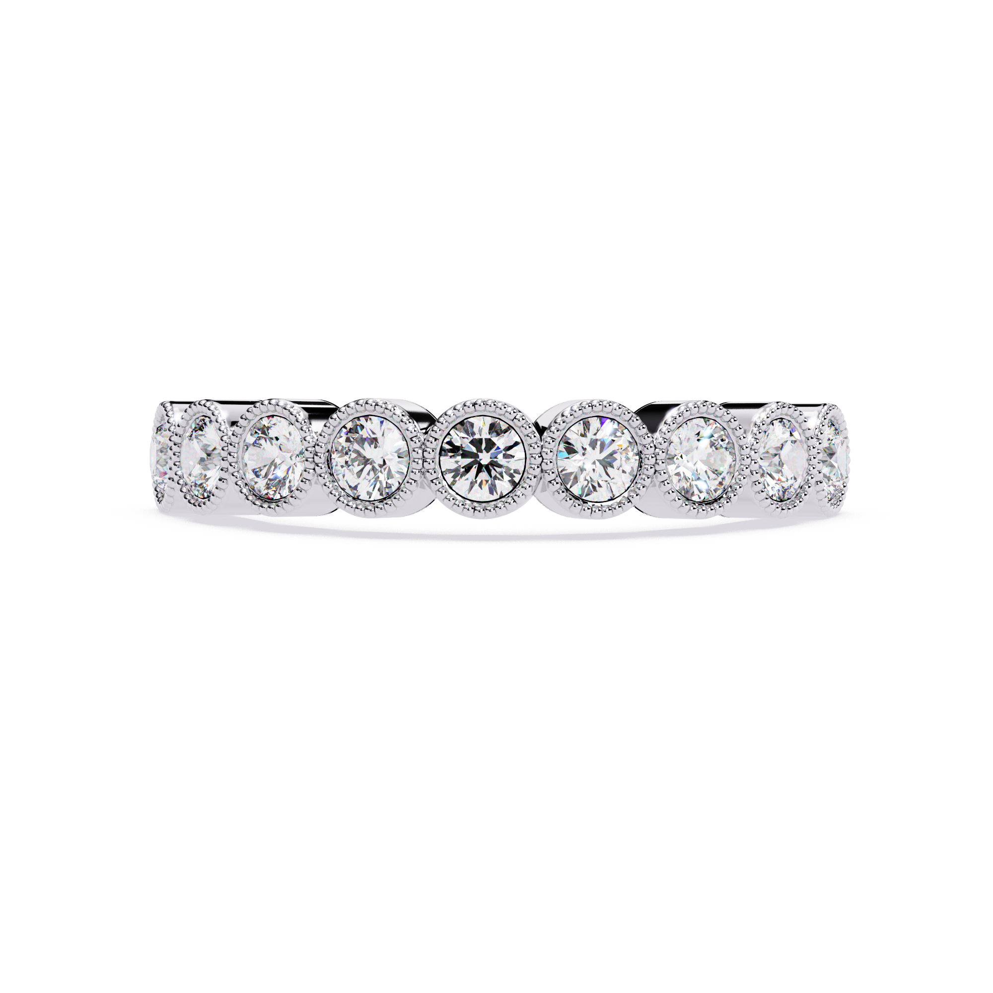 Round Cut lab Diamond Half Eternity Band