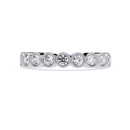 Round Cut lab Diamond Half Eternity Band