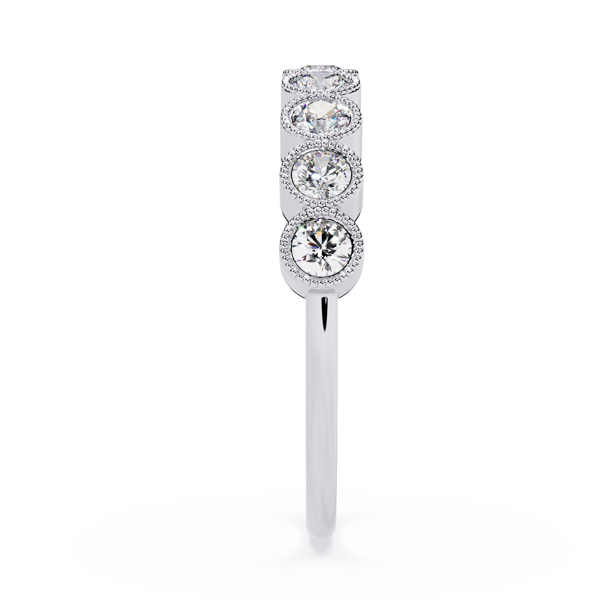 Round Cut lab Diamond Half Eternity Band
