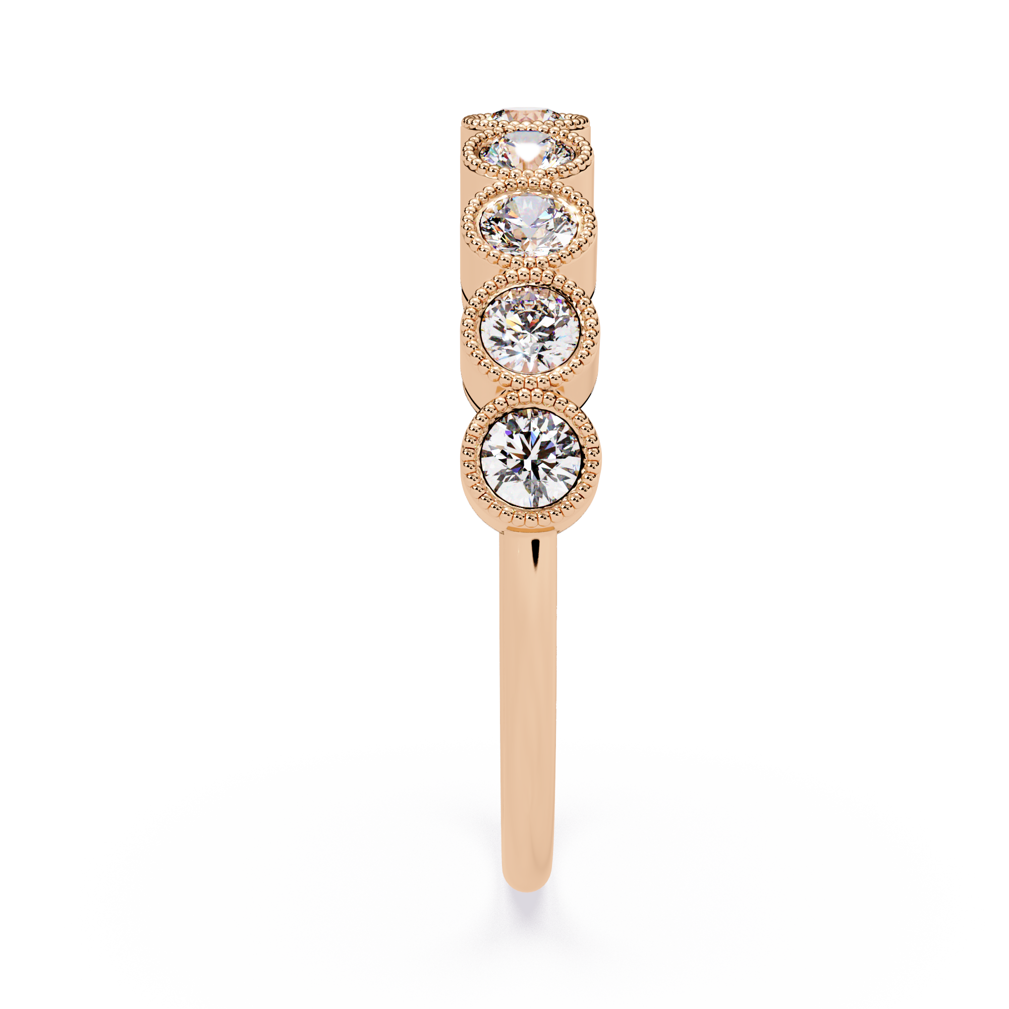Round Cut lab Diamond Half Eternity Band