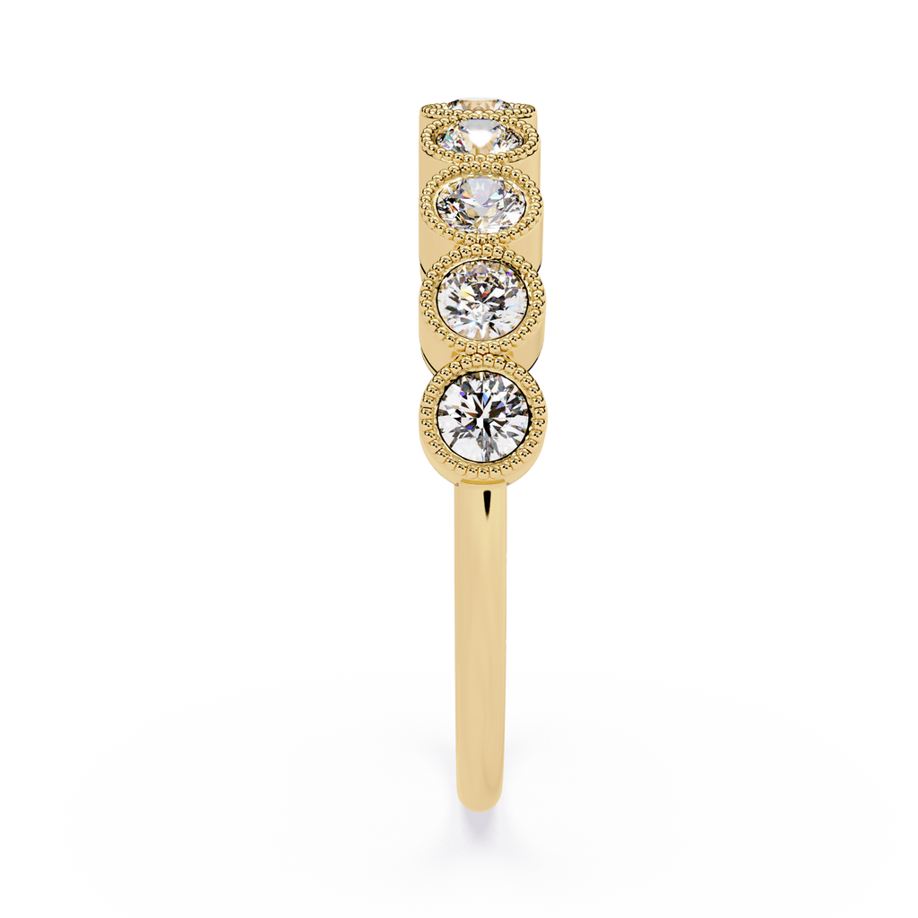 Round Cut lab Diamond Half Eternity Band