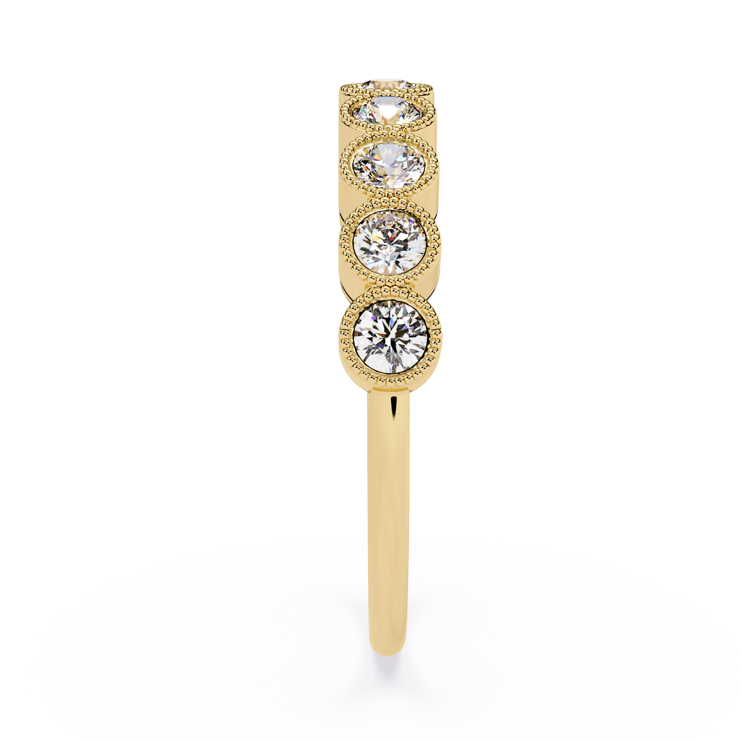 Round Cut lab Diamond Half Eternity Band
