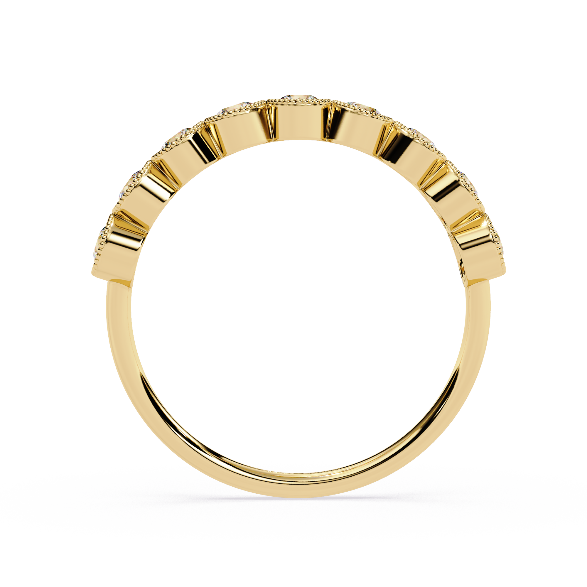 Round Cut lab Diamond Half Eternity Band