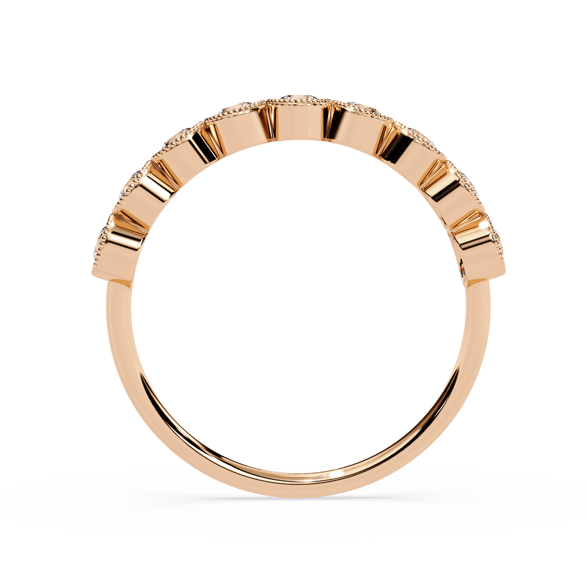 Round Cut lab Diamond Half Eternity Band