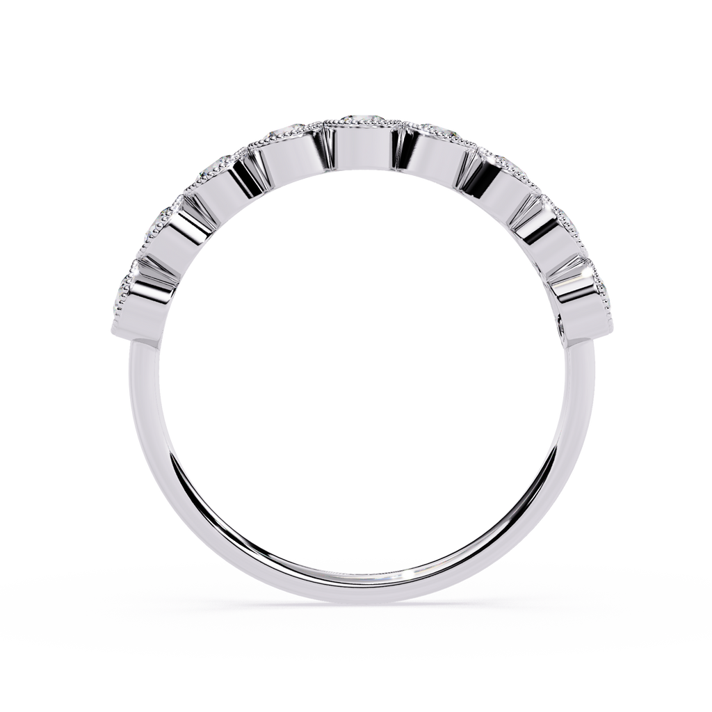 Round Cut lab Diamond Half Eternity Band