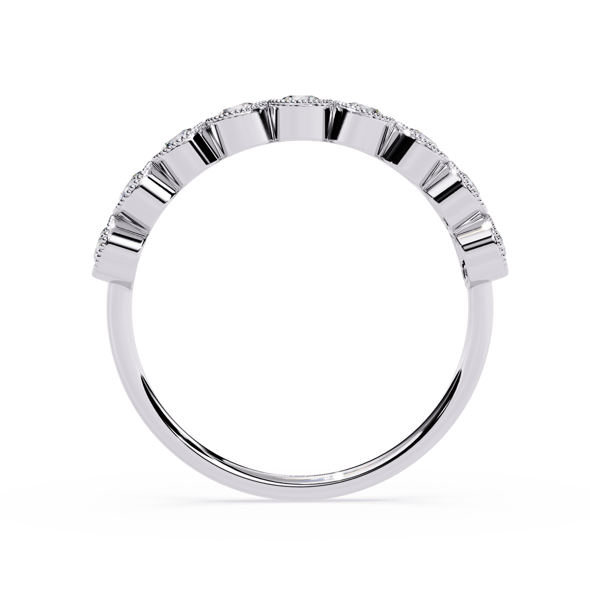 Round Cut lab Diamond Half Eternity Band